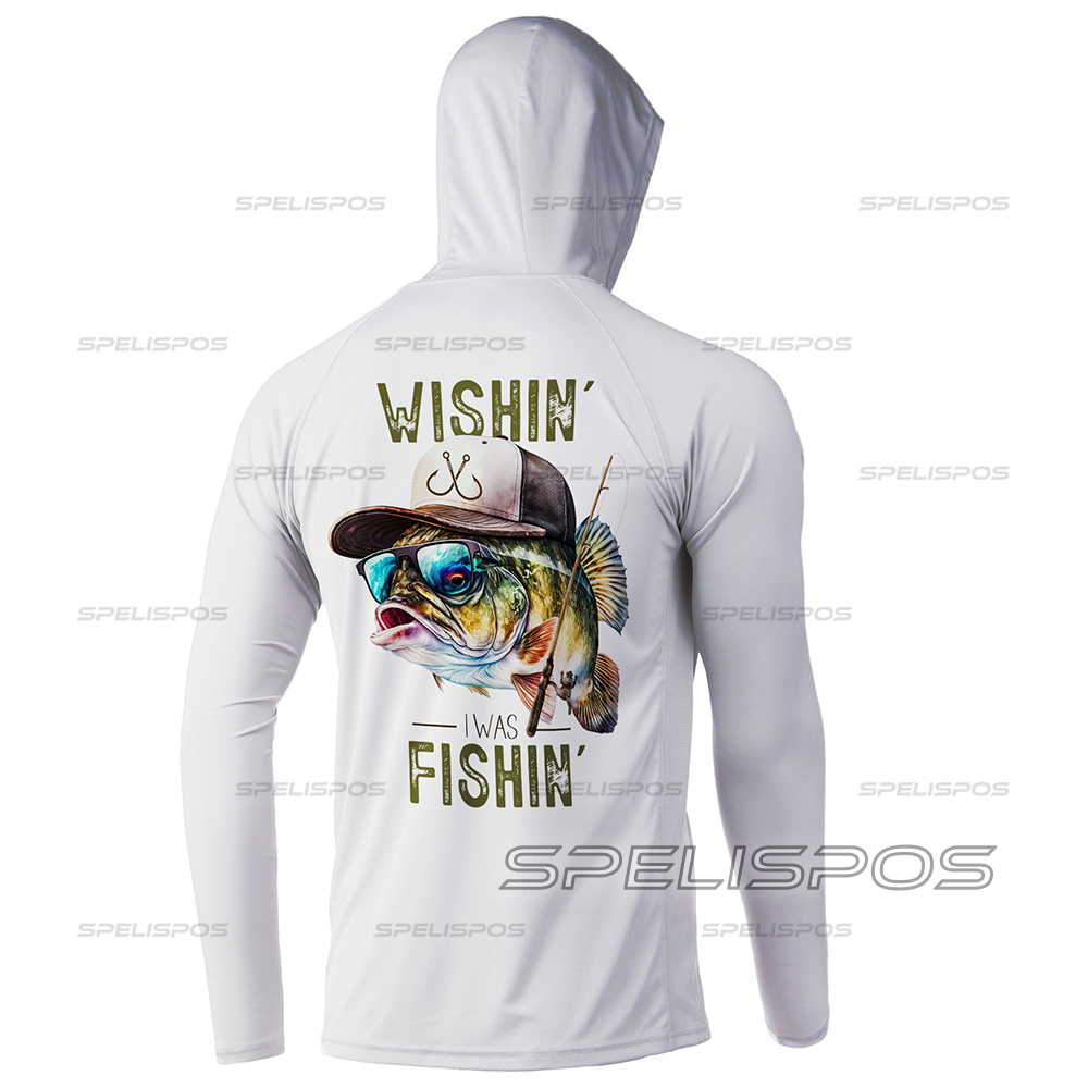 Running Gear Long Sleeve - Fishing Hood White Long Sleeve Riding