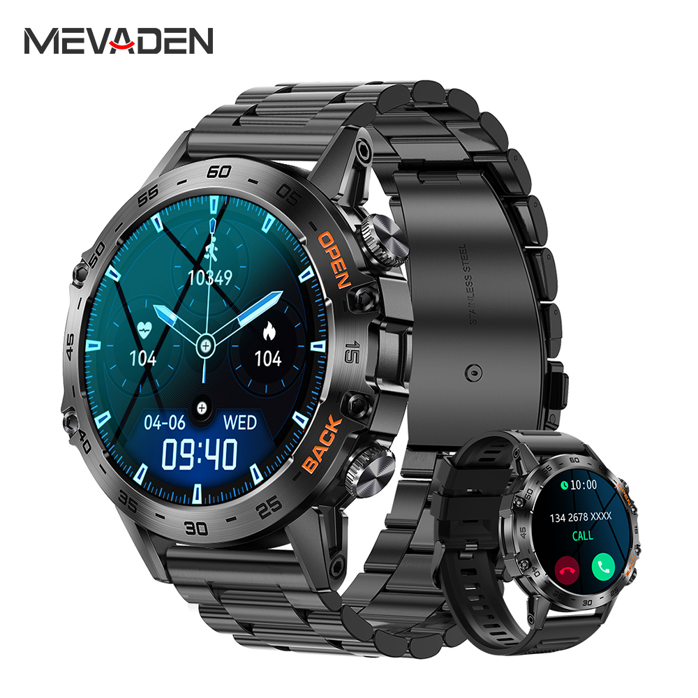 Gps Running Watch - MEVADEN Steel 1.39 inch Men Luxury