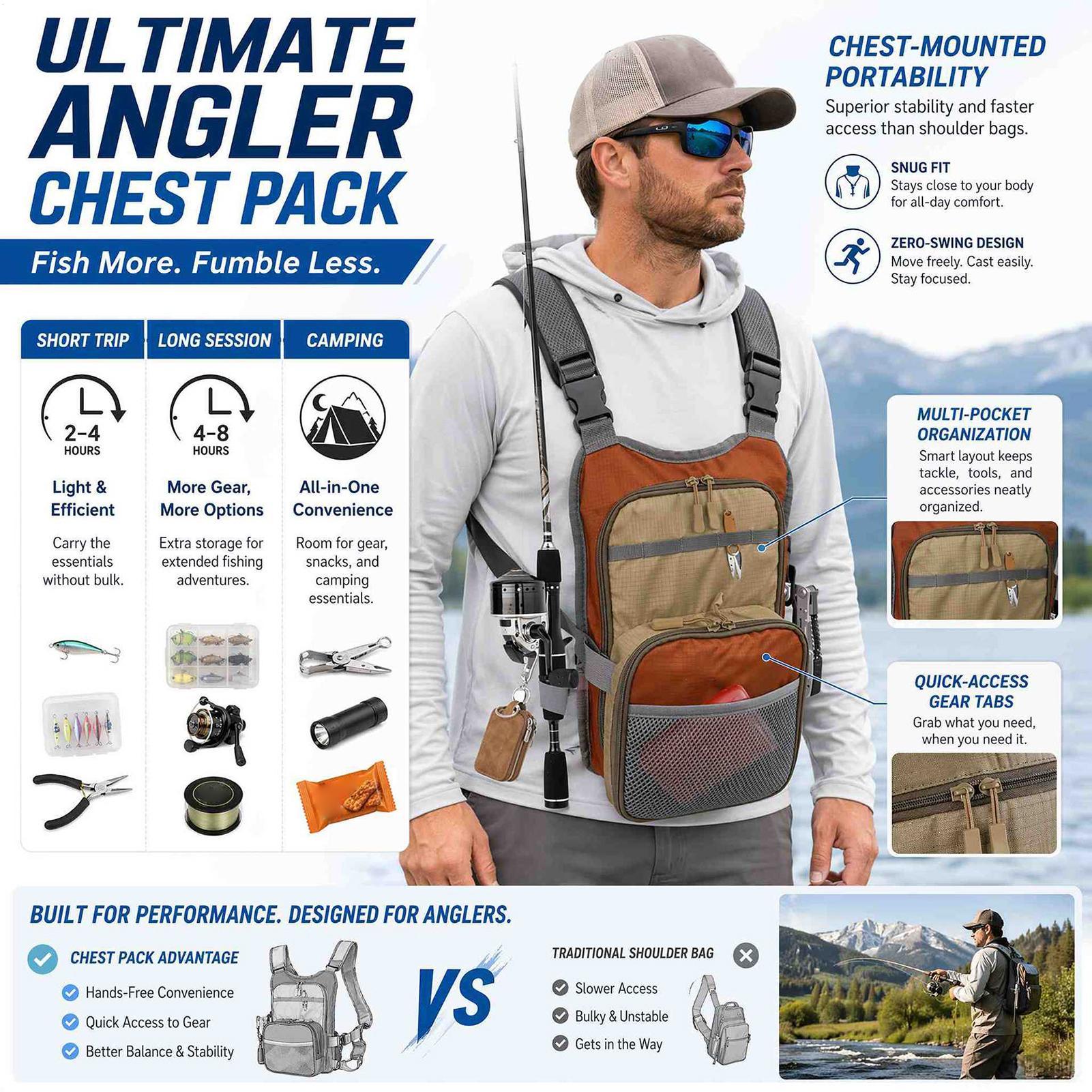 Waterproof Durable Fishing Che - Running Gear Storage recension och pris